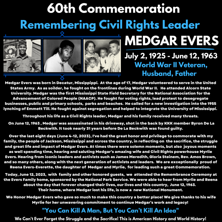 60th Commemoration…Remebering the Life of Civil Right Leader Medgar Evers